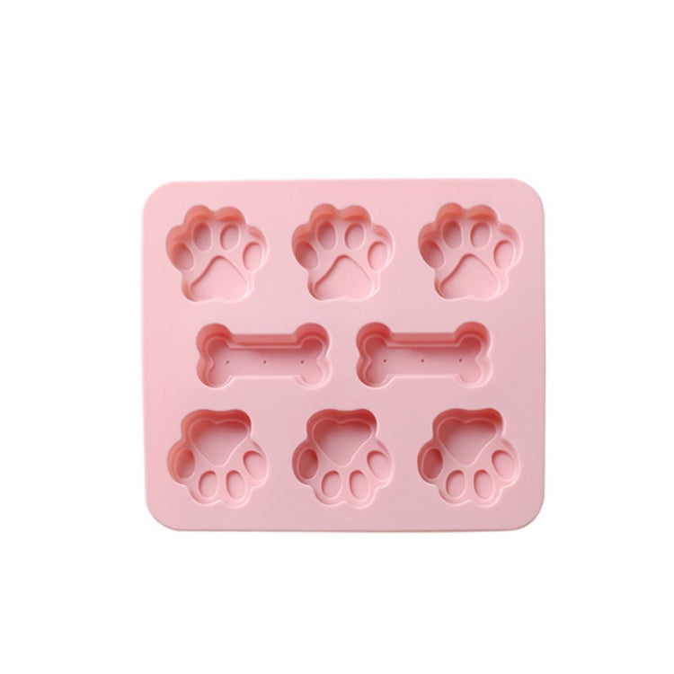 5 PCS Cartoon Cat Claw Bone Shape Cake Chocolate Silicone Mold Microwave Baking Ice Tray Mold Pudding Jelly Mold(Pink)