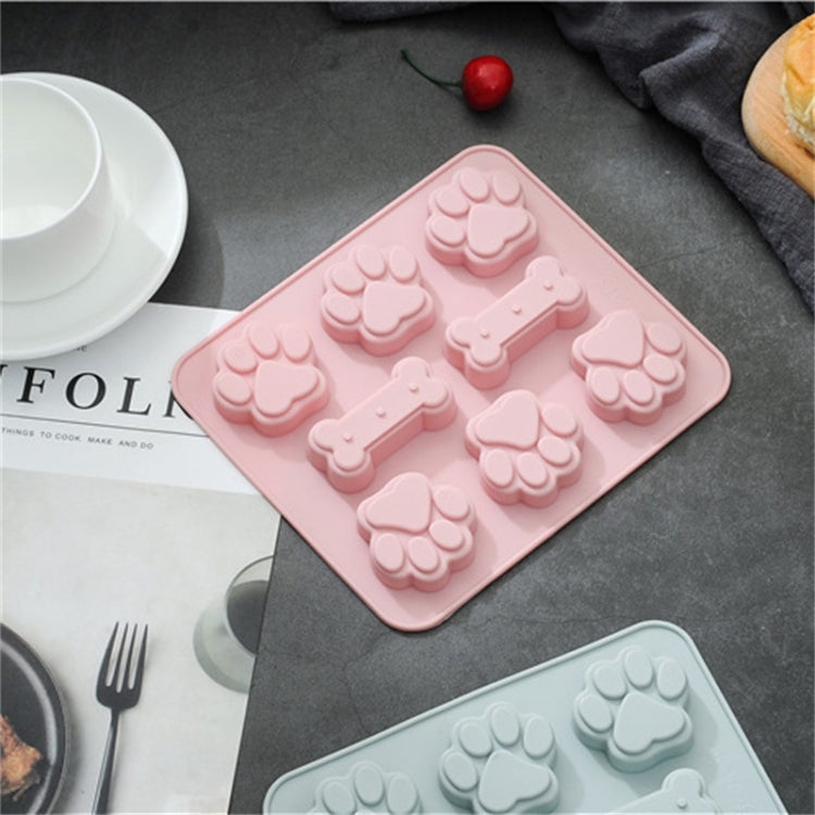 5 PCS Cartoon Cat Claw Bone Shape Cake Chocolate Silicone Mold Microwave Baking Ice Tray Mold Pudding Jelly Mold(Pink)