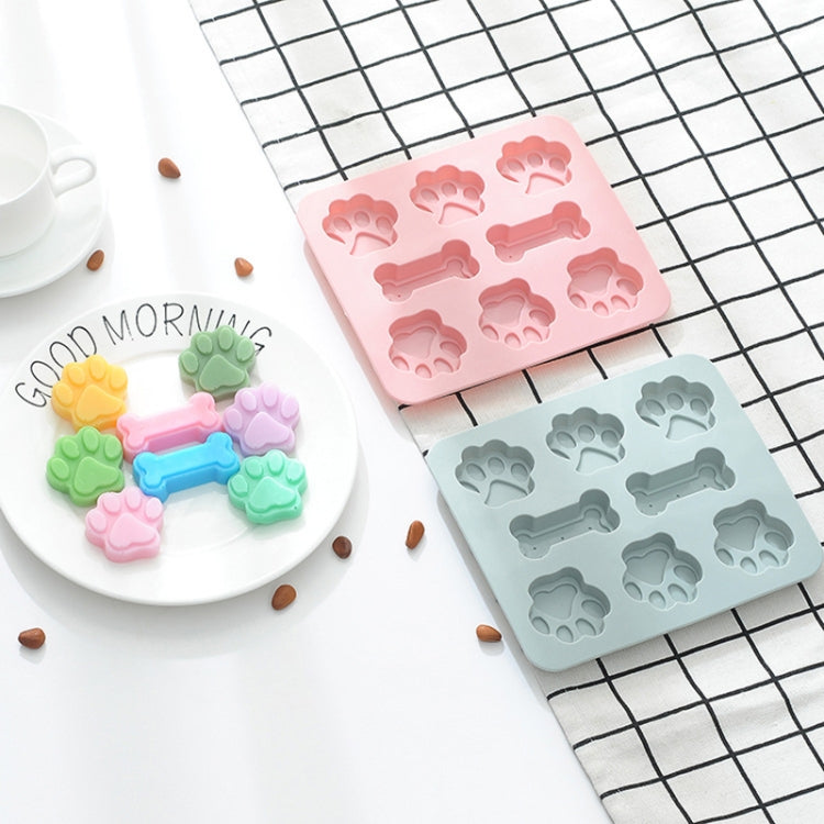 5 PCS Cartoon Cat Claw Bone Shape Cake Chocolate Silicone Mold Microwave Baking Ice Tray Mold Pudding Jelly Mold(Pink)
