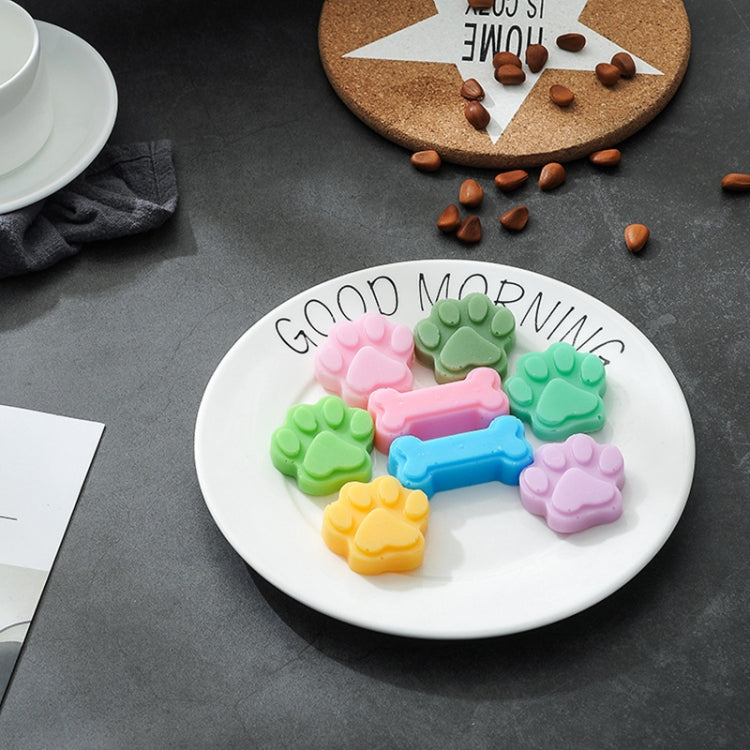 5 PCS Cartoon Cat Claw Bone Shape Cake Chocolate Silicone Mold Microwave Baking Ice Tray Mold Pudding Jelly Mold(Pink)