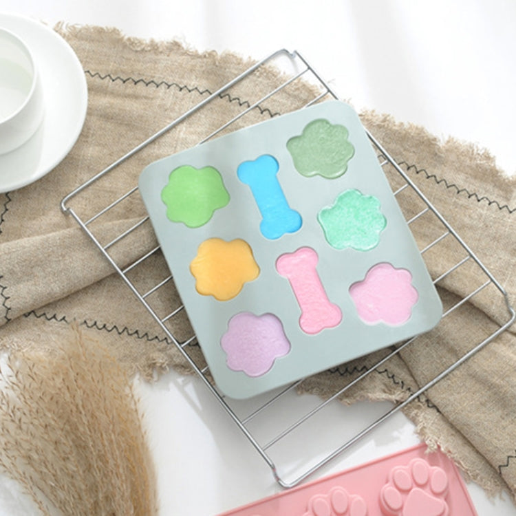 5 PCS Cartoon Cat Claw Bone Shape Cake Chocolate Silicone Mold Microwave Baking Ice Tray Mold Pudding Jelly Mold(Pink)