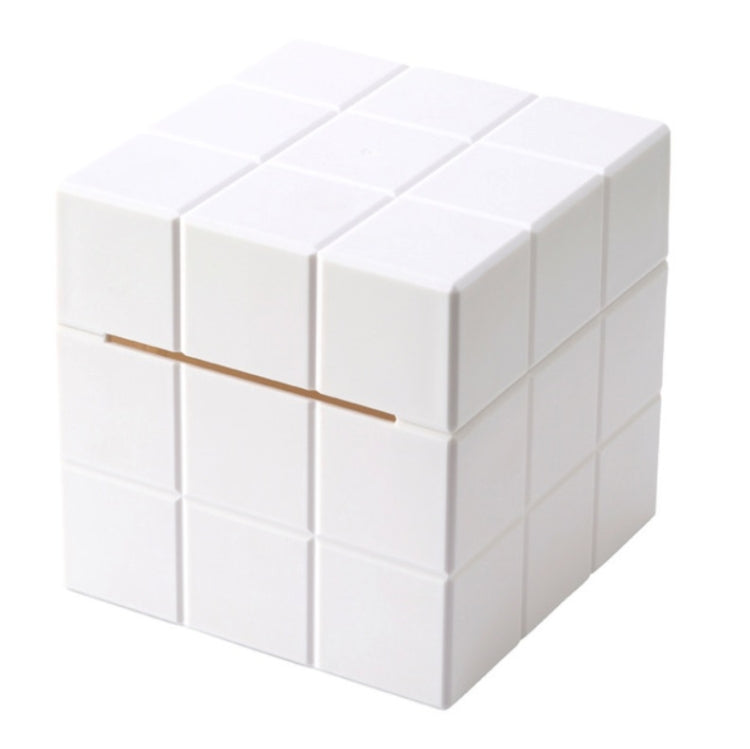 Cube Tissue Box Desktop Storage Box(Pure White)