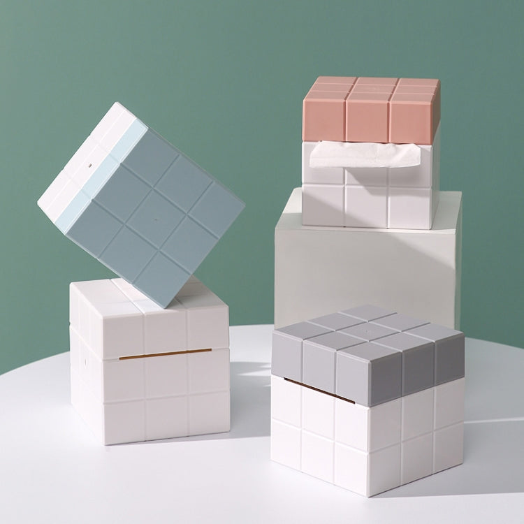 Cube Tissue Box Desktop Storage Box(Pure White)
