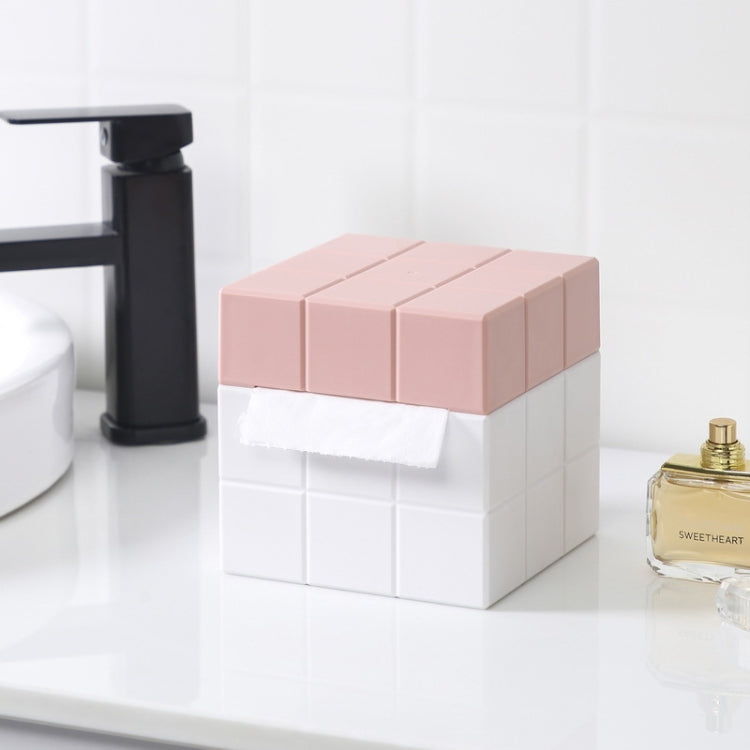 Cube Tissue Box Desktop Storage Box(Pure White)