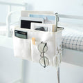 Dormitory Bedside Mobile Phone Storage Bag Hanging Sundries Basket(White)