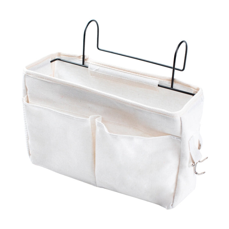 Dormitory Bedside Mobile Phone Storage Bag Hanging Sundries Basket(White)