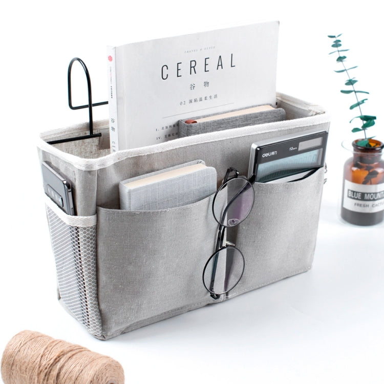 Dormitory Bedside Mobile Phone Storage Bag Hanging Sundries Basket(White)