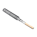 2 PCS Hot Dog Barbecue Cage Sausage Barbecue Clip Barbecue Clip Mesh Wooden Handle Barbecue Mesh Rack, Color:Wood color
