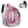Space Capsule Pet Bag Panoramic Transparent Cat Go Out Portable Breathable Backpack with Cover(Pink)