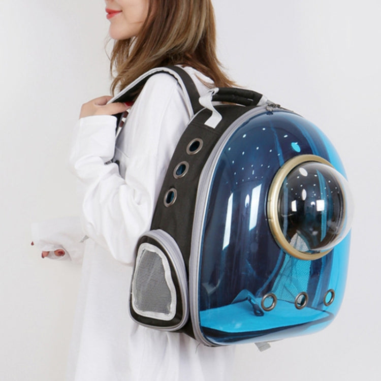 Space Capsule Pet Bag Panoramic Transparent Cat Go Out Portable Breathable Backpack with Cover(Pink)