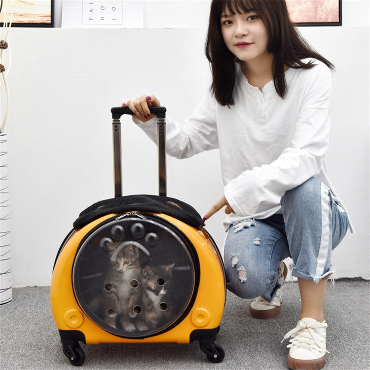 Pet Trolley Case Got Out Portable Pet Bag(Yellow)