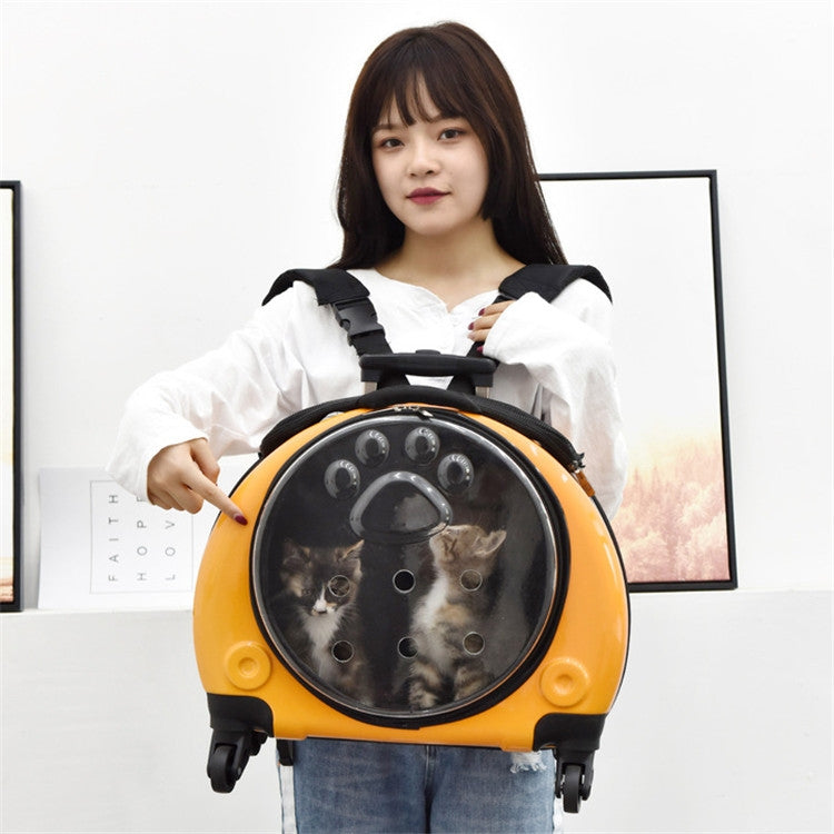 Pet Trolley Case Got Out Portable Pet Bag(Rose Gold)