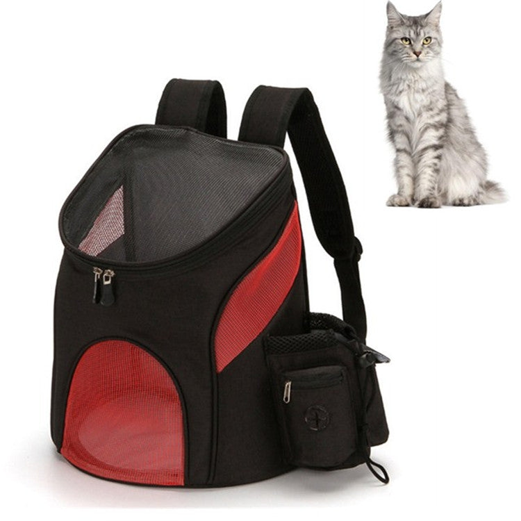 Go Out Portable Foldable Pet Cat and Dog Carry Backpack, Size:S (Black  Red)