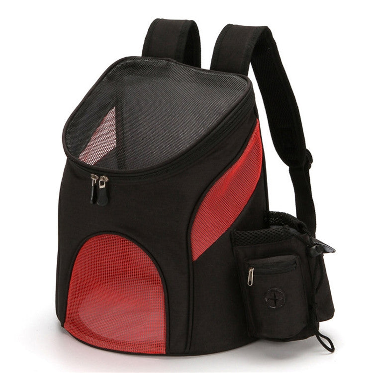 Go Out Portable Foldable Pet Cat and Dog Carry Backpack, Size:L (Black  Red)