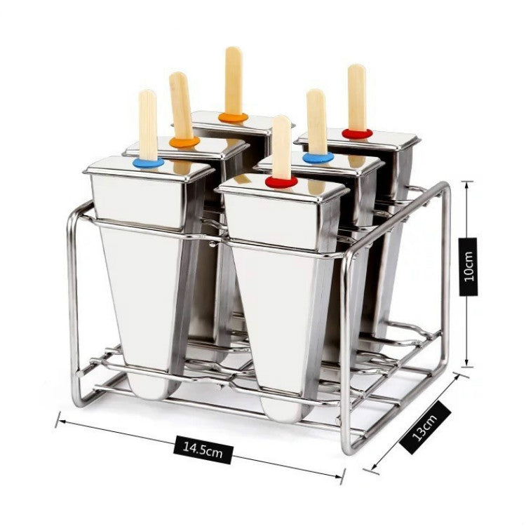 Stainless Steel DIY Ice Cream Mold Household Popsicle Ice Cream Mold(6 Watermelon Cups Double Slot)