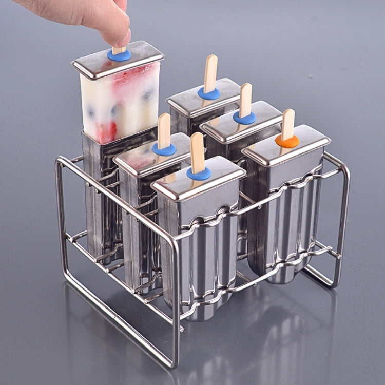 Stainless Steel DIY Ice Cream Mold Household Popsicle Ice Cream Mold(6 Watermelon Cups Double Slot)