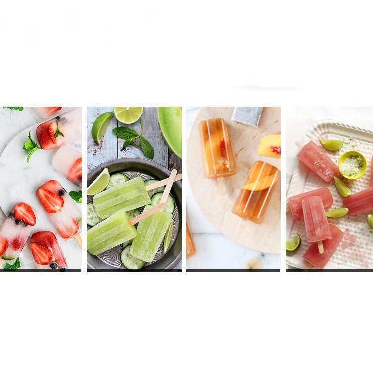 Stainless Steel DIY Ice Cream Mold Household Popsicle Ice Cream Mold(6 Watermelon Cups Double Slot)