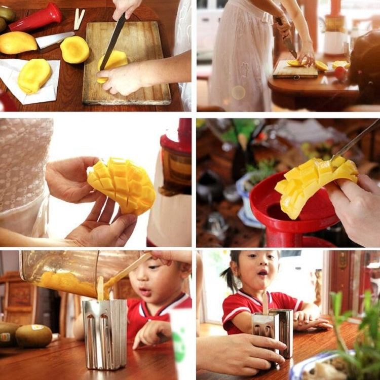 Stainless Steel DIY Ice Cream Mold Household Popsicle Ice Cream Mold(6 Watermelon Cups Double Slot)