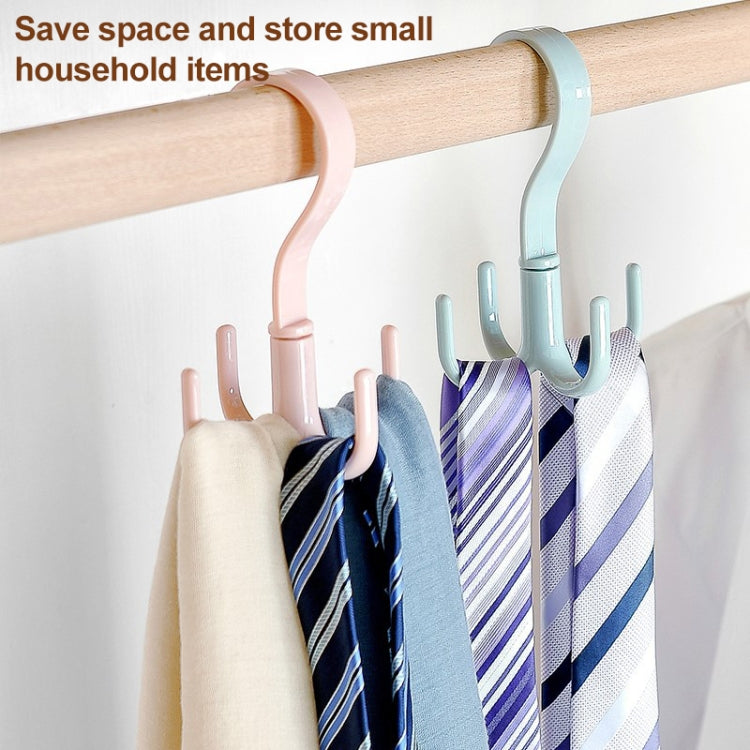 Rotatable Tie Belt Wardrobe Storage Hook, Random Color Delivery