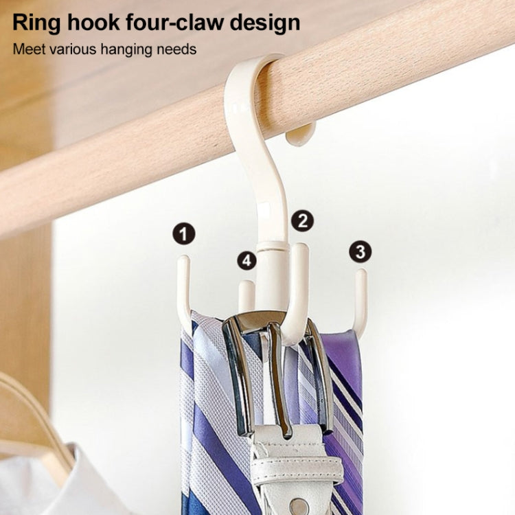 Rotatable Tie Belt Wardrobe Storage Hook, Random Color Delivery