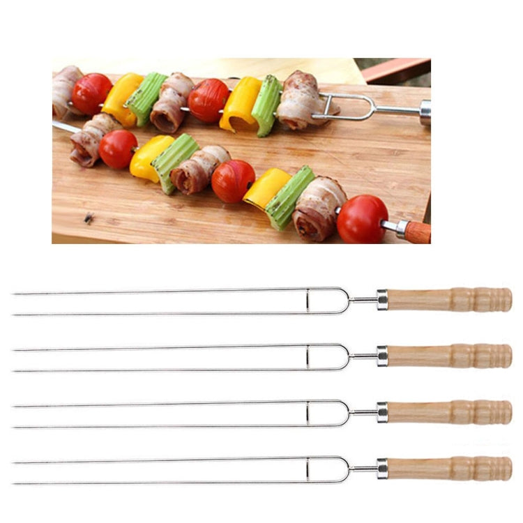 Stainless Steel Barbecue Skewers Barbecue Fork U-shaped Barbecue Fork, Spec: 4pcs