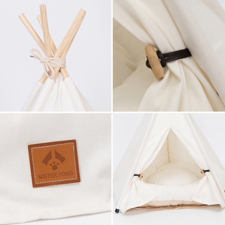 Pure White Pet Tent Nest For Small And Medium Dogs and Cats Foldable Playhouse, Style:With Cushion, Size:Small 40×40×50cm