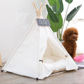 Pure White Pet Tent Nest For Small And Medium Dogs and Cats Foldable Playhouse, Style:With Cushion, Size:Medium 50×50×60cm