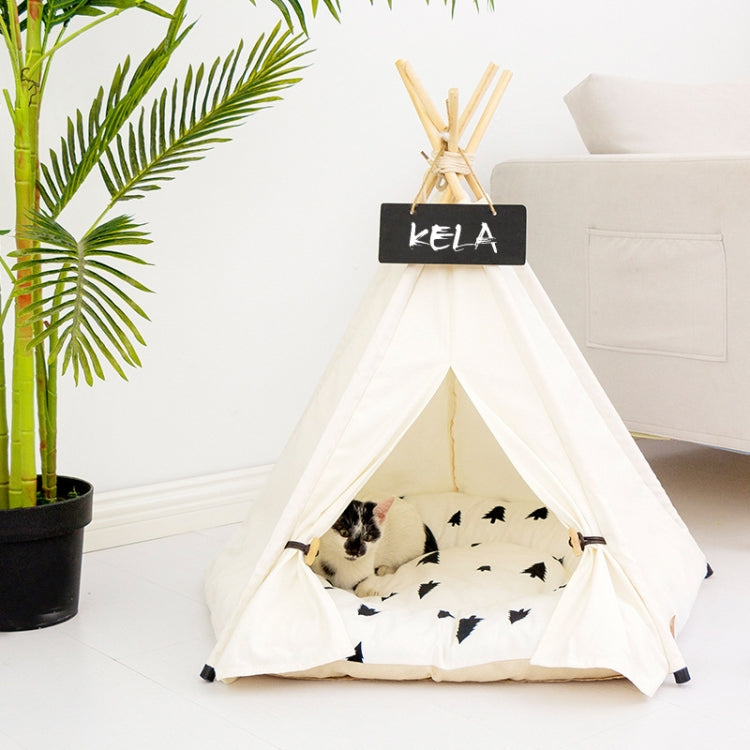 Pure White Pet Tent Nest For Small And Medium Dogs and Cats Foldable Playhouse, Style:With Cushion, Size:Large 60×60×70cm