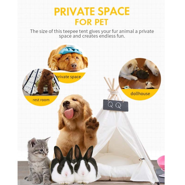 Pure White Pet Tent Nest For Small And Medium Dogs and Cats Foldable Playhouse, Style:With Cushion, Size:Large 60×60×70cm