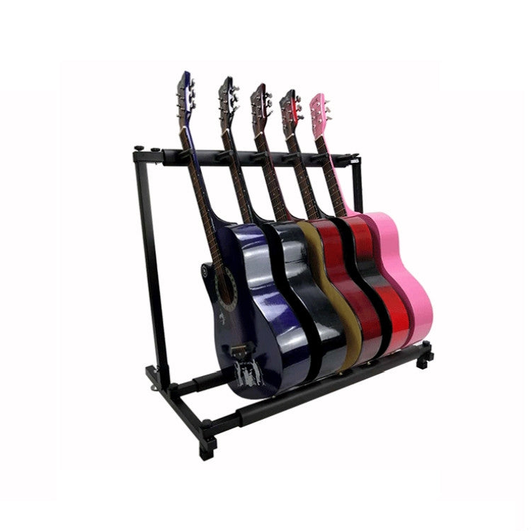 Foldable Long Metal Guitar Display Stand Shelf, Specification:Nine Racks