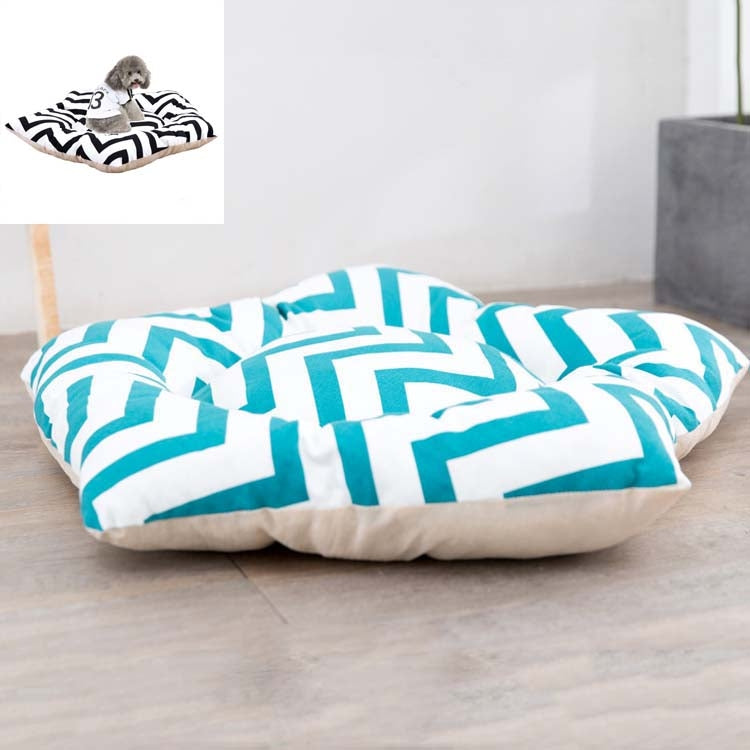 Pet Tent Sleeping Mat Dog Bed, Specification: Large 50cm(Green Stripes)