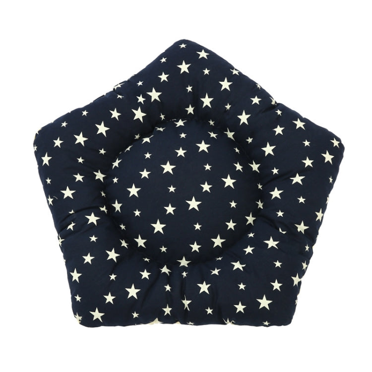 Pet Kennel Corgi Small and Medium Dog Pet Tent, Specification: Large 60×60×70cm(Navy Beige Star with Cushion)