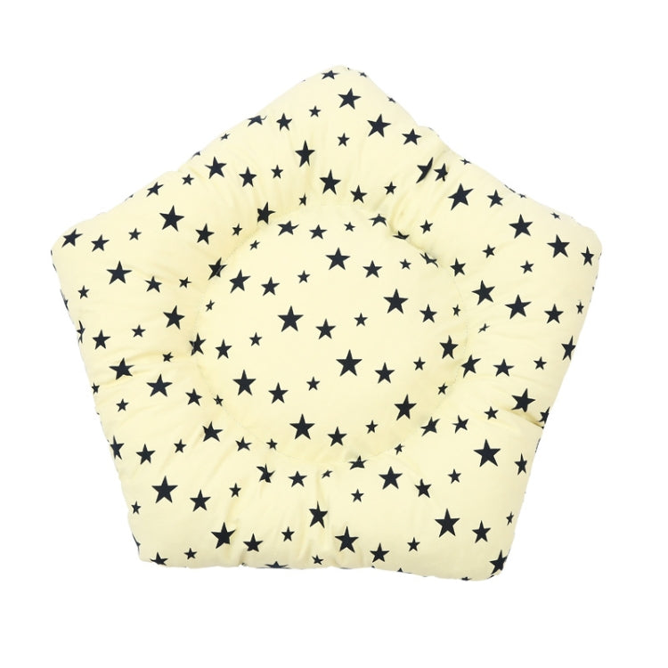 Cotton Canvas Pet Tent Cat and Dog Bed with Cushion, Specification: Small 40×40×50cm(Beige Navy Star)