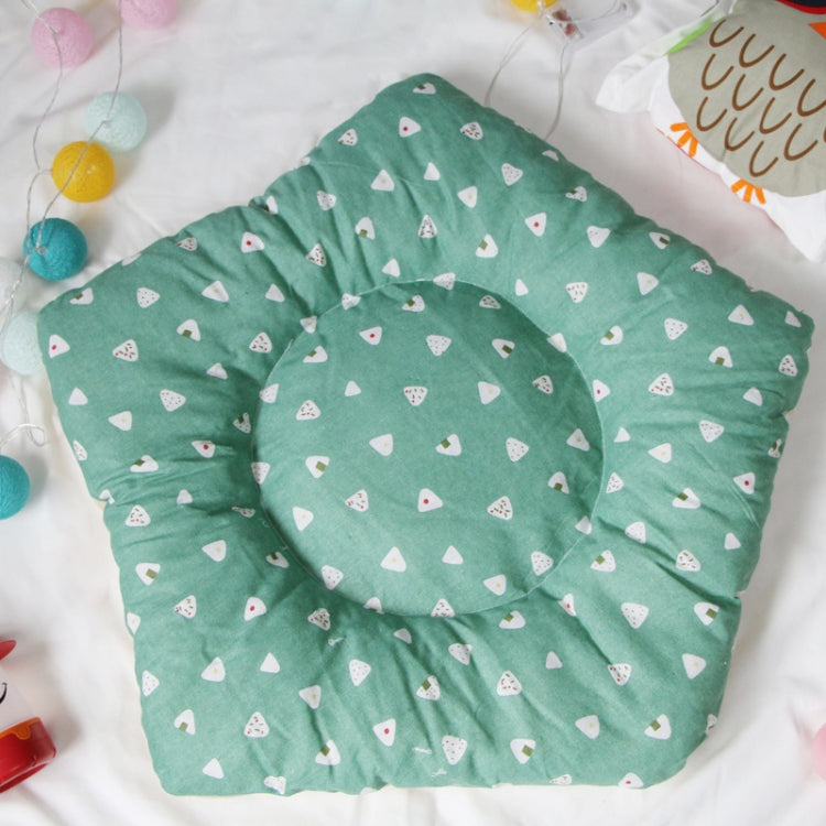 Cotton Canvas Pet Tent Cat and Dog Bed with Cushion, Specification: Small 40×40×50cm(Green Triangle)