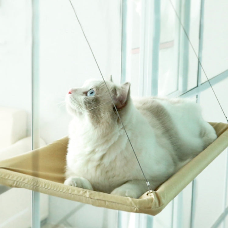 Pets Suction Cup Cat Hammock Window Hanging Hammock(Khaki)