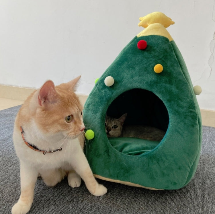Christmas Tree Pet House Warm Winter Pet Supplies, Size:L
