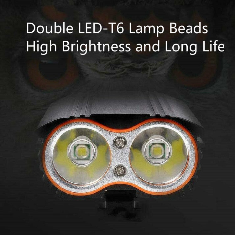 Bicycle Front Light USB Charging T6 Cycling Light Waterproof Mountain Bike Light(Black)