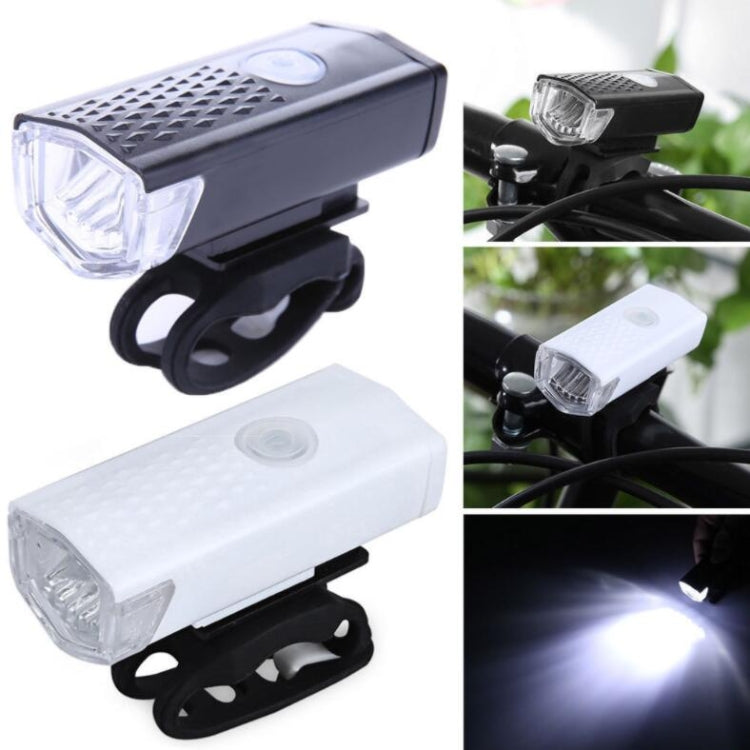 Bicycle USB Charging Headlight Lighting Cycling Equipment, Color:White 2255 Light+Ruby Taillight