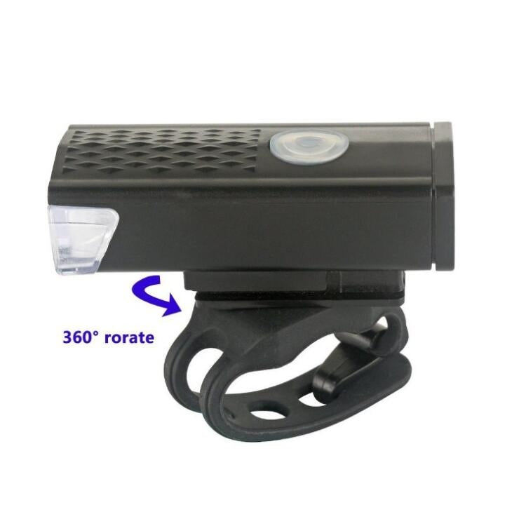 Bicycle USB Charging Headlight Lighting Cycling Equipment, Color:White 2255 Light+Ruby Taillight