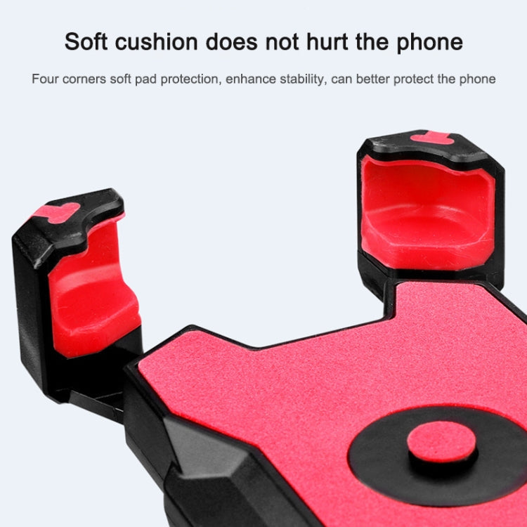 Electric Bicycle Mobile Phone Holder Can Be Rotated 360-degree Mobile Phone Holder Four-way Adjustment Bracket for Motorcycle, Style:Handlebars(Red)