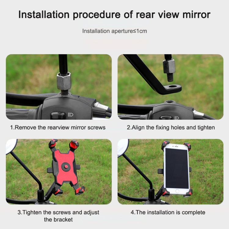 Electric Bicycle Mobile Phone Holder Can Be Rotated 360-degree Mobile Phone Holder Four-way Adjustment Bracket for Motorcycle, Style:Handlebars(Yellow)