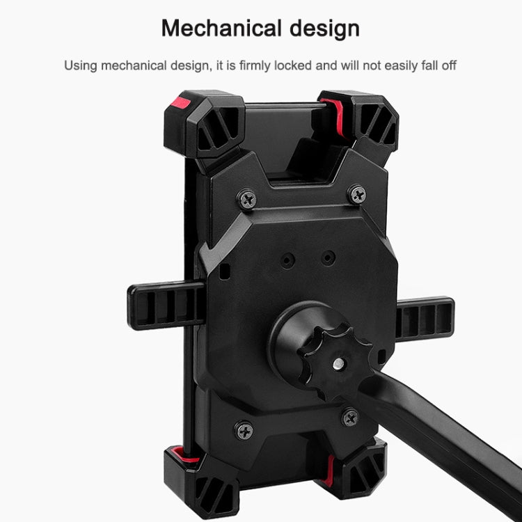 Electric Bicycle Mobile Phone Holder Can Be Rotated 360-degree Mobile Phone Holder Four-way Adjustment Bracket for Motorcycle, Style:Handlebars(Yellow)
