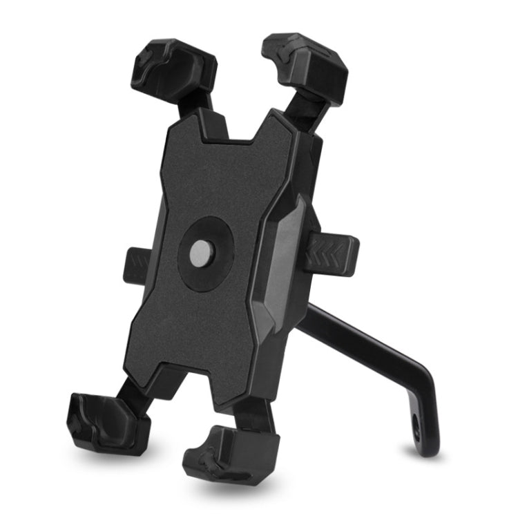 Electric Bicycle Mobile Phone Holder Can Be Rotated 360-degree Mobile Phone Holder Four-way Adjustment Bracket for Motorcycle, Style:Rearview Mirrors(Black)