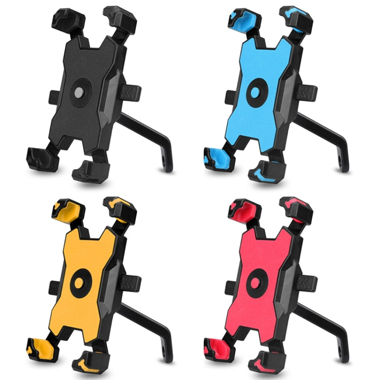 Electric Bicycle Mobile Phone Holder Can Be Rotated 360-degree Mobile Phone Holder Four-way Adjustment Bracket for Motorcycle, Style:Rearview Mirrors(Yellow)