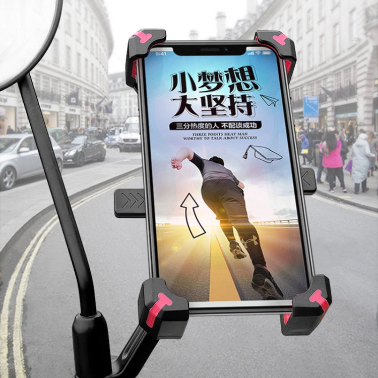 Electric Bicycle Mobile Phone Holder Can Be Rotated 360-degree Mobile Phone Holder Four-way Adjustment Bracket for Motorcycle, Style:Rearview Mirrors(Yellow)