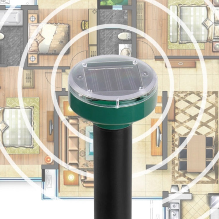 Solar Mouse Repeller Ultrasonic LED Manor Farm Rice Field Mouse Repeller Snake Repeller(Round)