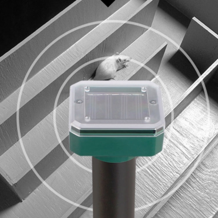 Solar Mouse Repeller Ultrasonic LED Manor Farm Rice Field Mouse Repeller Snake Repeller(Square)