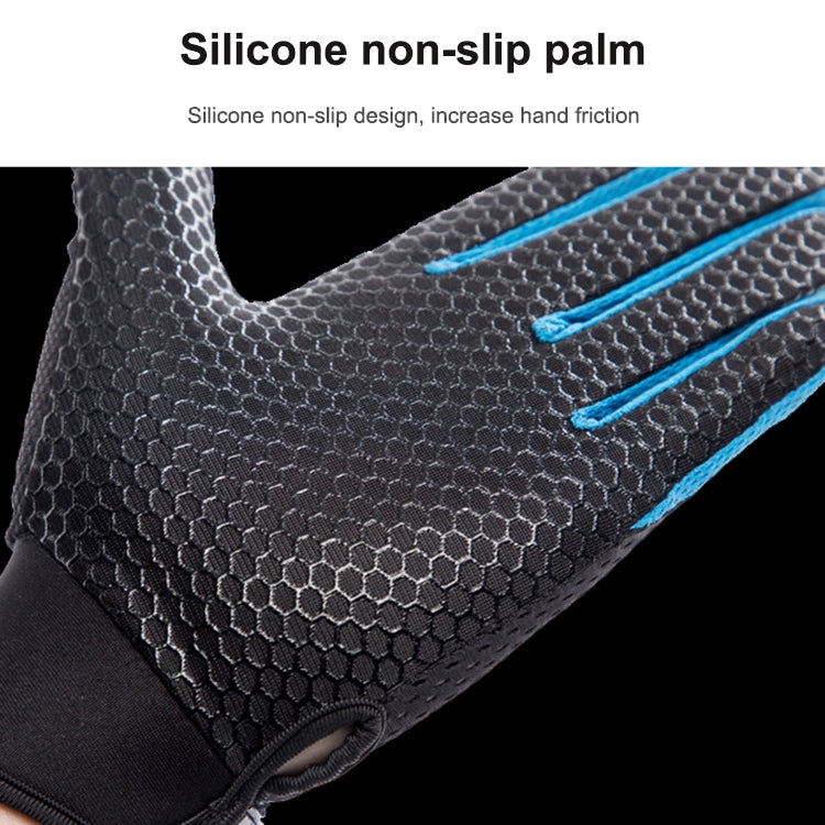 HSLEJP Outdoor Sports Breathable Touch Screen Antiskid Cycling Full Finger Gloves, Size: L(Black)