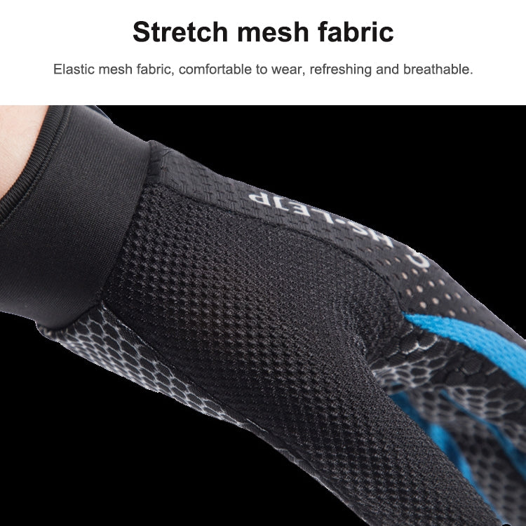 HSLEJP Outdoor Sports Breathable Touch Screen Antiskid Cycling Full Finger Gloves, Size: L(Black)