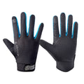 HSLEJP Outdoor Sports Breathable Touch Screen Antiskid Cycling Full Finger Gloves, Size: L(Black+Blue)